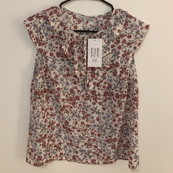 Collective Concepts Tops - Britt Floral Short Sleeve Top